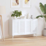 Portes d'armoire à persiennes 4 pcs blanc 61,5x29,5 cm