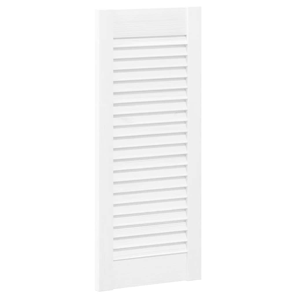 Portes d'armoire à persiennes 2 pcs blanc 69x29,5 cm