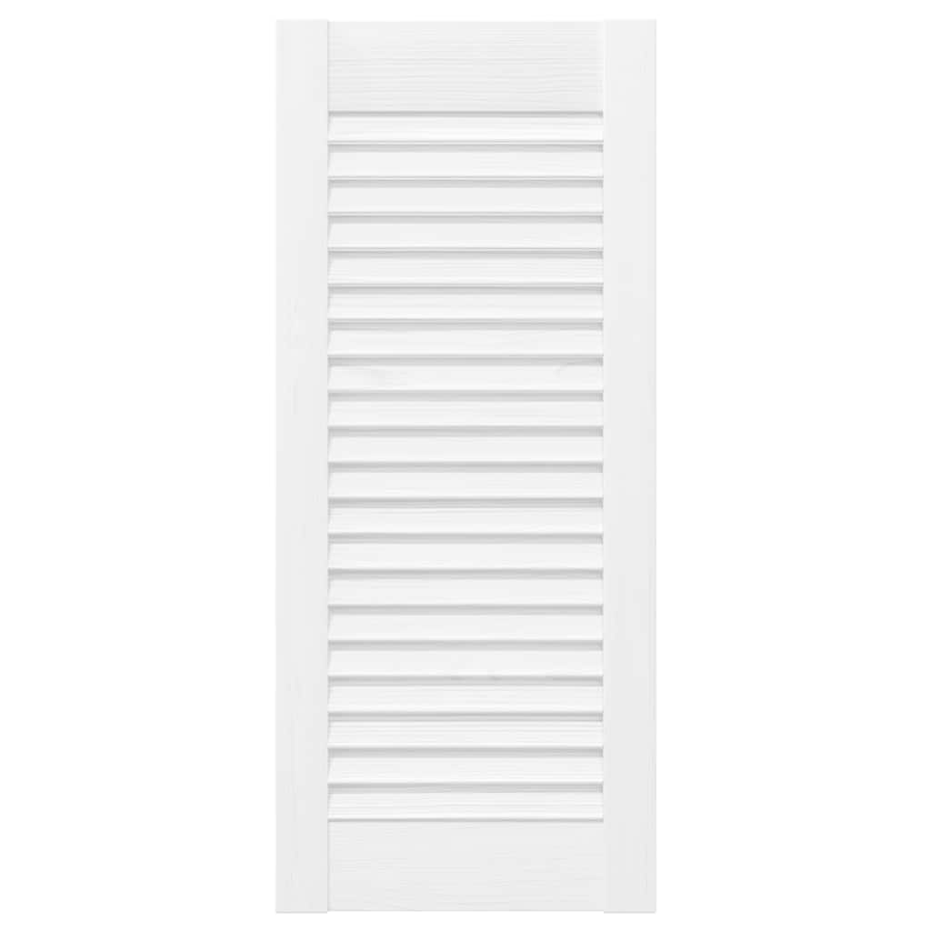 Portes d'armoire à persiennes 2 pcs blanc 69x29,5 cm