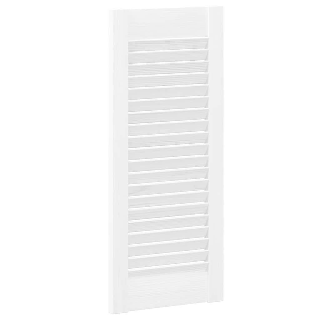 Portes d'armoire à persiennes 2 pcs blanc 69x29,5 cm