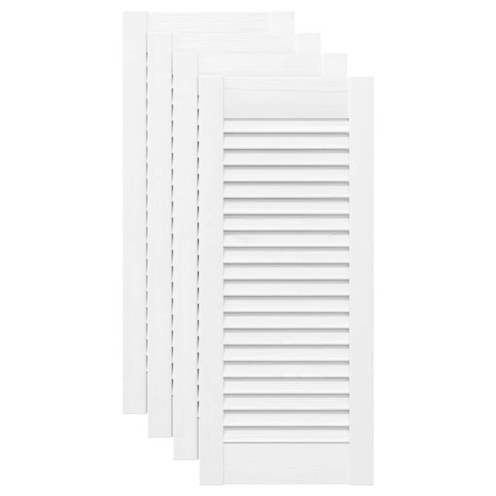 Portes d'armoire à persiennes 4 pcs blanc 69x29,5 cm