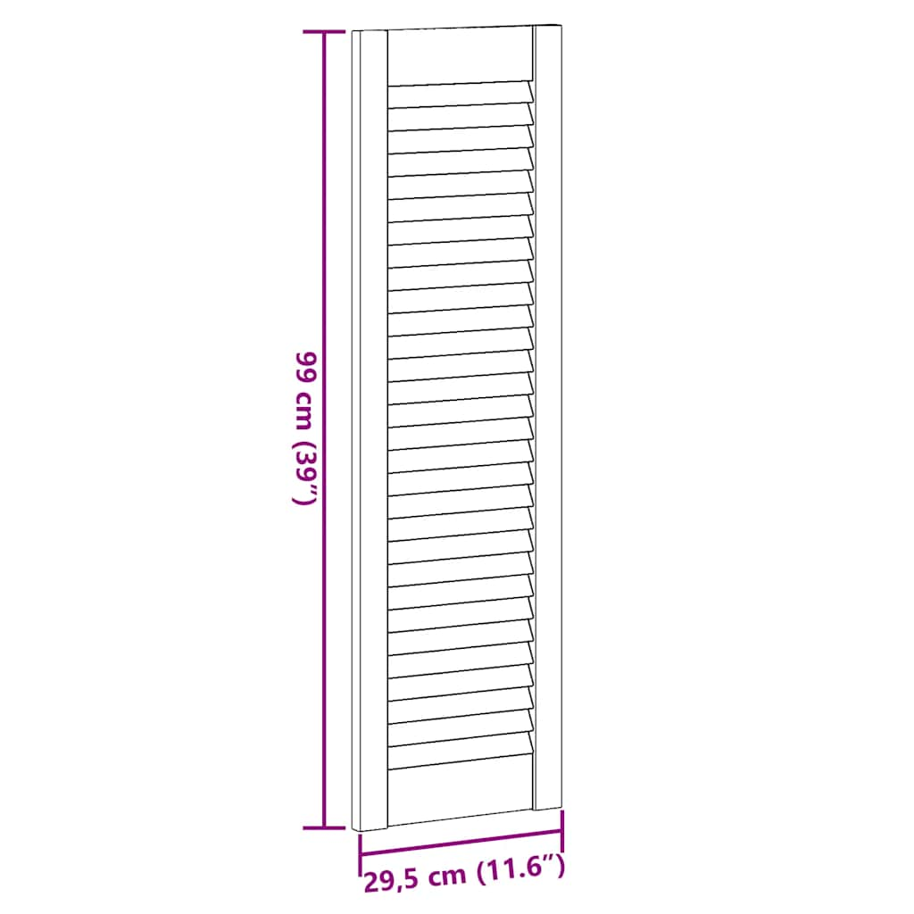 Porte d'armoire à persiennes blanc 99x29,5 cm