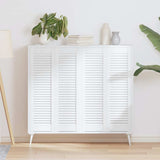 Portes d'armoire à persiennes 4 pcs blanc 99x29,5 cm