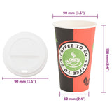 Tasses à café en papier avec couvercles 1000 pcs 16oz 400ml