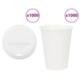 Paper Coffee Cups with Lids 1000pcs 12oz 300ml