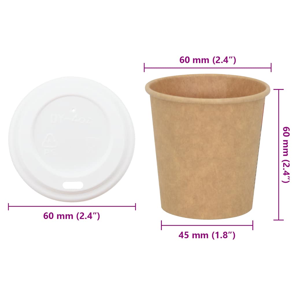 Tasses à café en papier avec couvercles 1000 pcs 4oz 100ml