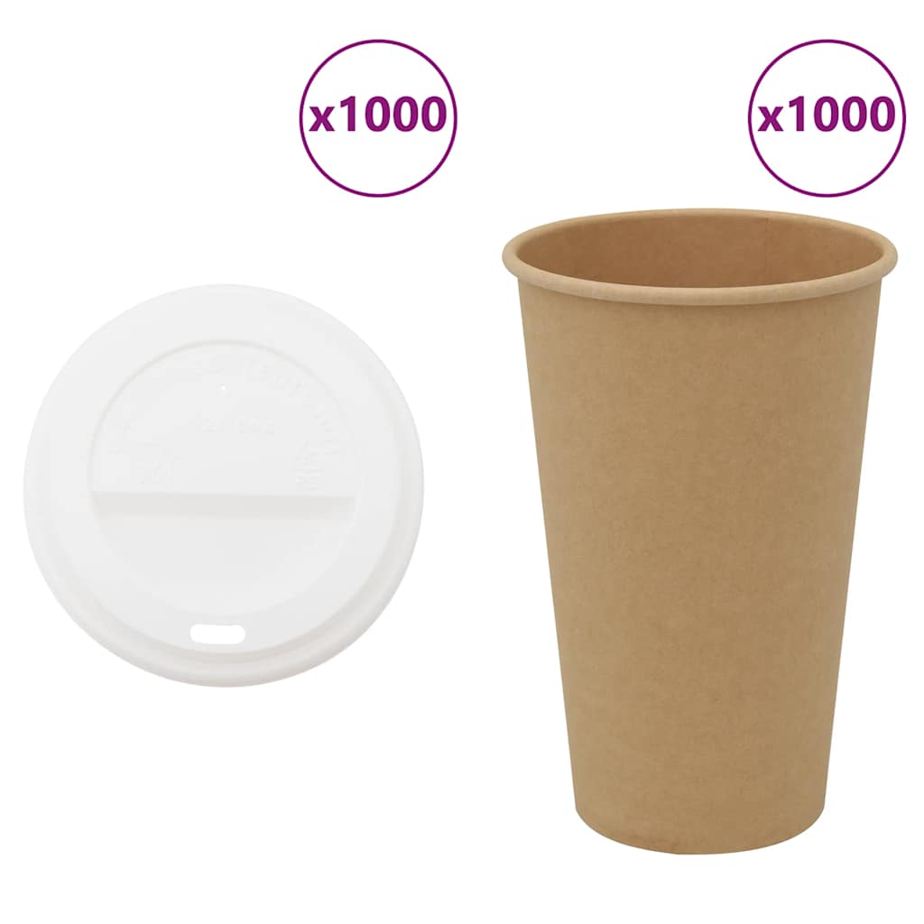 Paper Coffee Cups with Lids 1000pcs 16oz 400ml