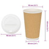 Tasses à café en papier avec couvercles 1000 pcs 16oz 400ml