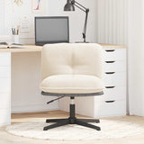 Chaise pivotante de bureau crème bouclé comme de la laine tissu