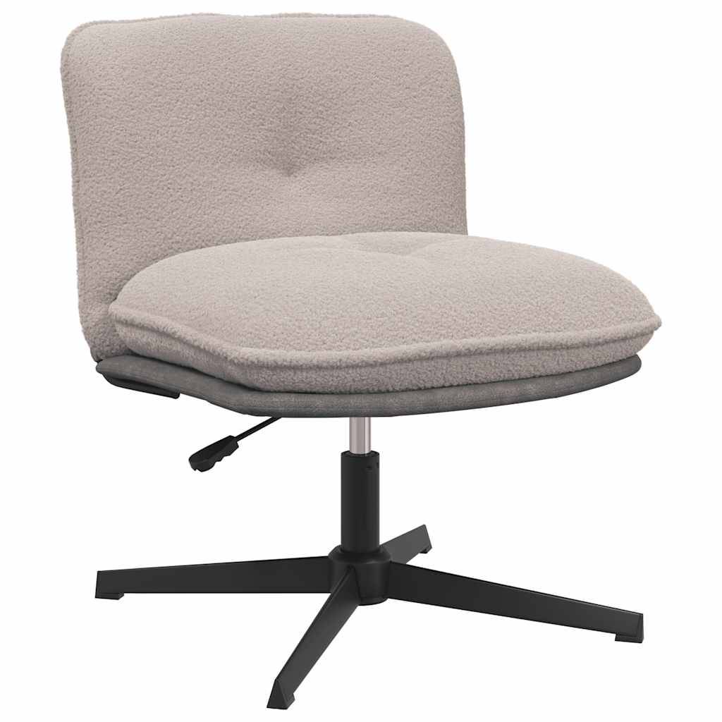 Chaise pivotante de bureau gris clair bouclé comme laine tissu