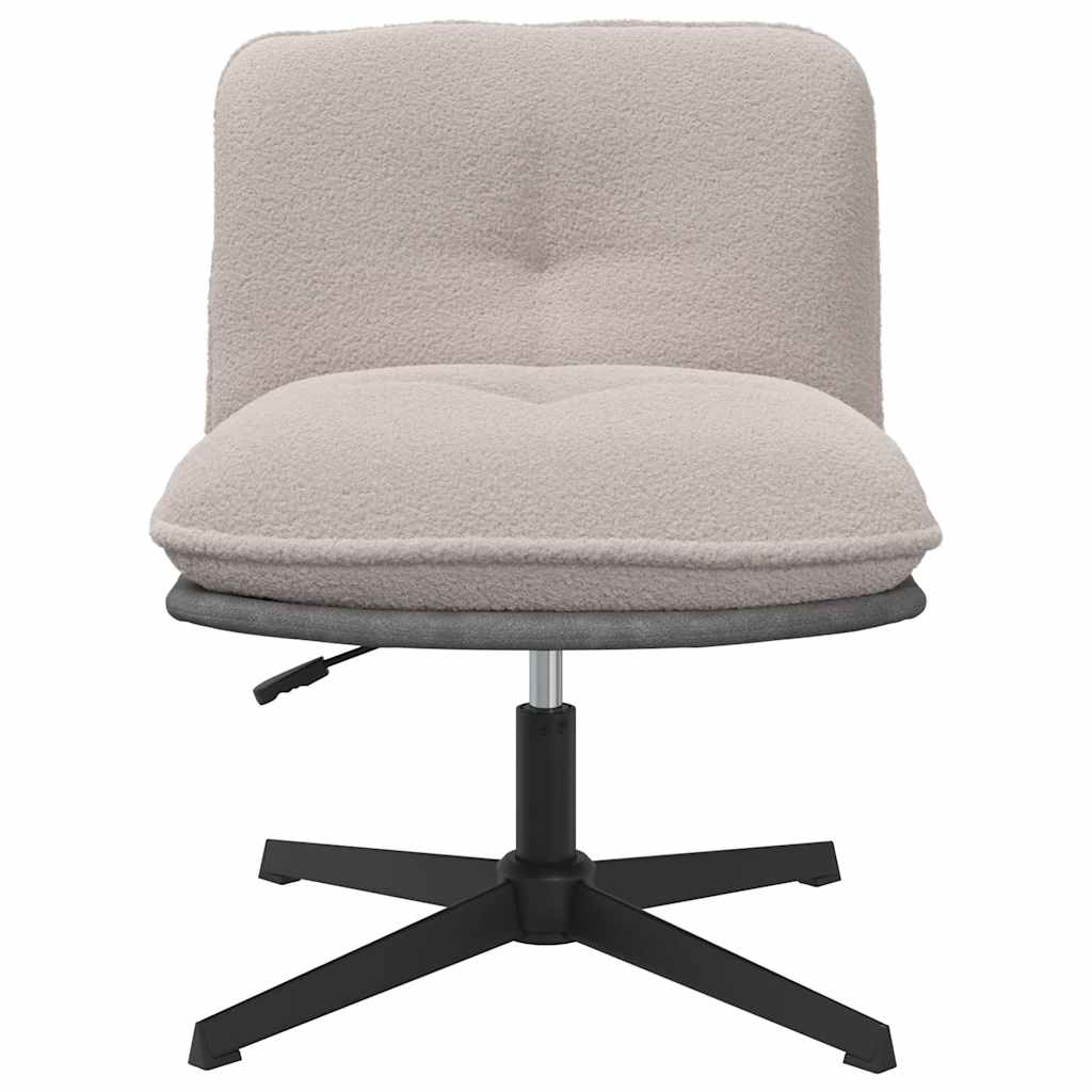 Chaise pivotante de bureau gris clair bouclé comme laine tissu