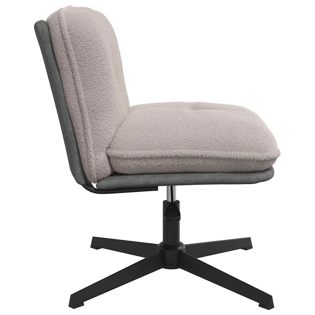 Chaise pivotante de bureau gris clair bouclé comme laine tissu