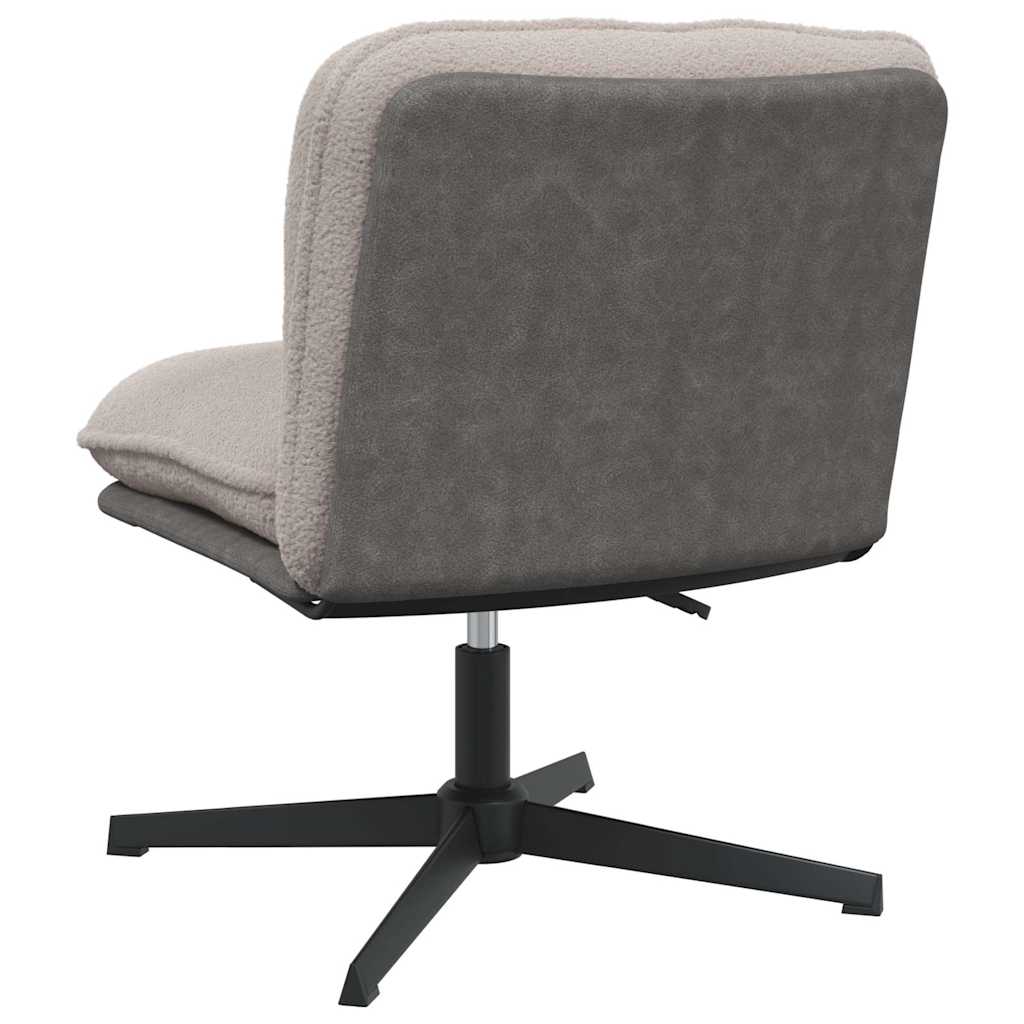 Chaise pivotante de bureau gris clair bouclé comme laine tissu