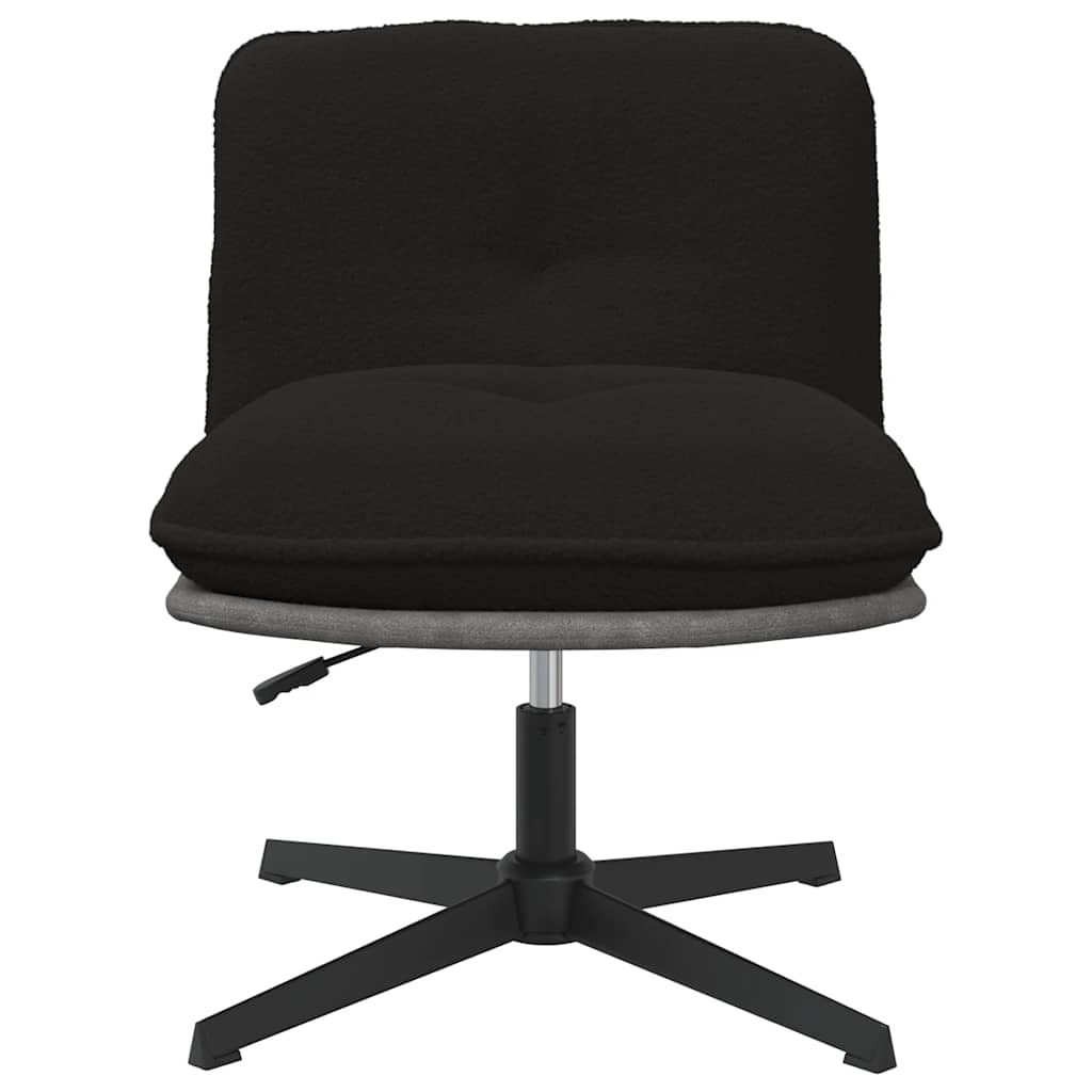 Chaise pivotante de bureau noir bouclé comme de la laine tissu