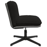 Chaise pivotante de bureau noir bouclé comme de la laine tissu