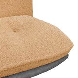 Chaise pivotante de bureau beige bouclé comme de la laine tissu