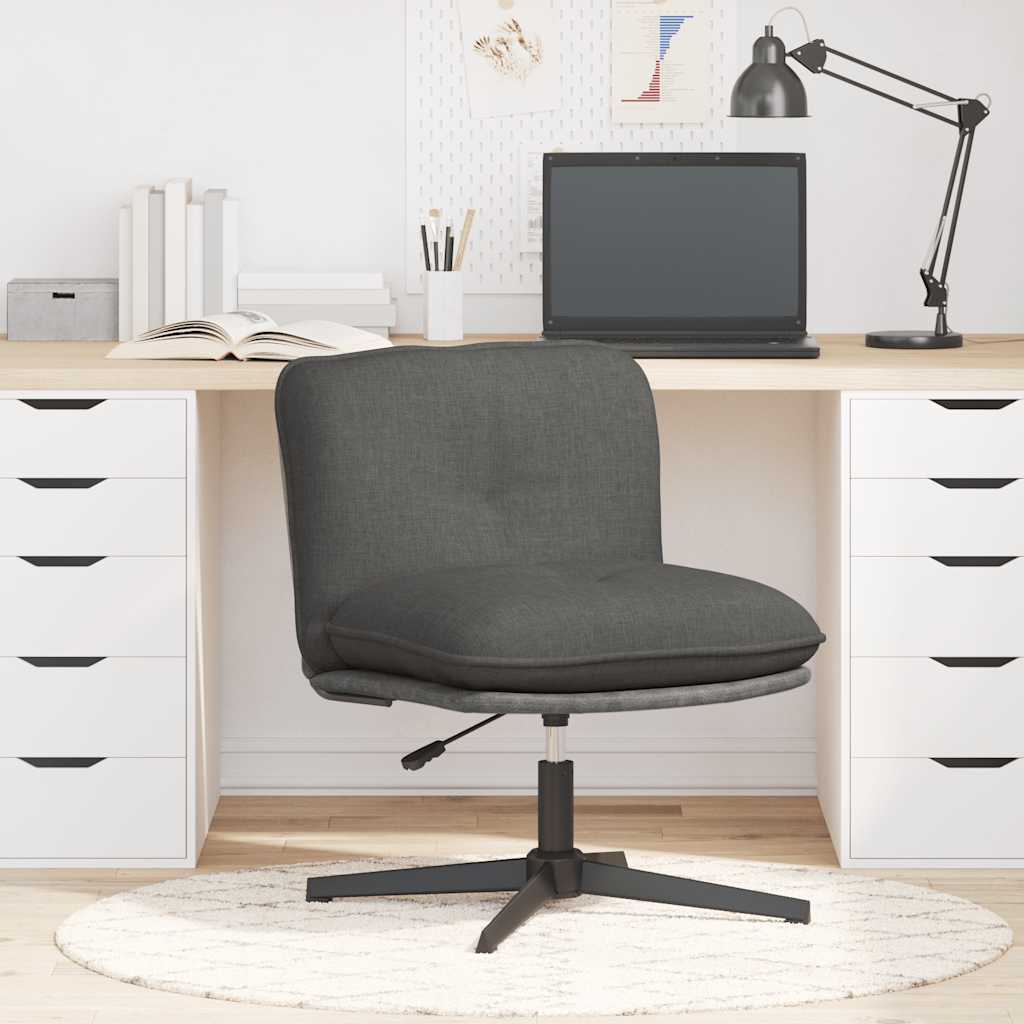 Chaise pivotante de bureau Gris foncé Tissu