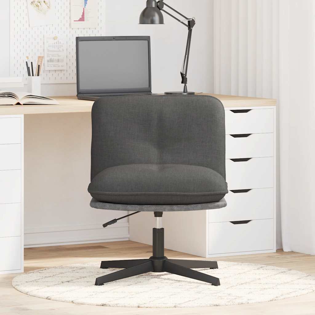 Chaise pivotante de bureau Gris foncé Tissu