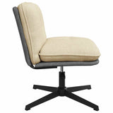 Chaise pivotante de bureau Crème Tissu