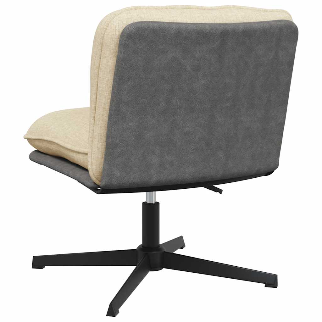 Chaise pivotante de bureau Crème Tissu