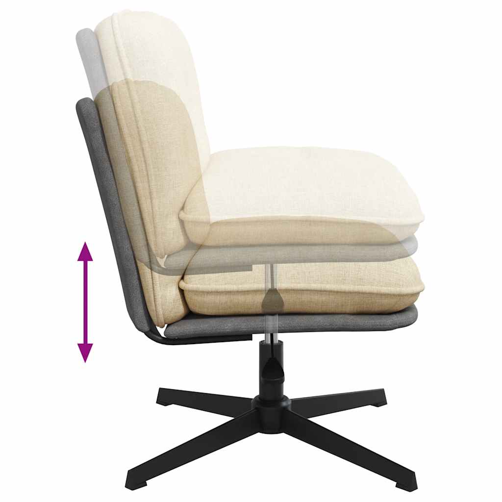 Chaise pivotante de bureau Crème Tissu