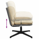 Chaise pivotante de bureau Crème Tissu