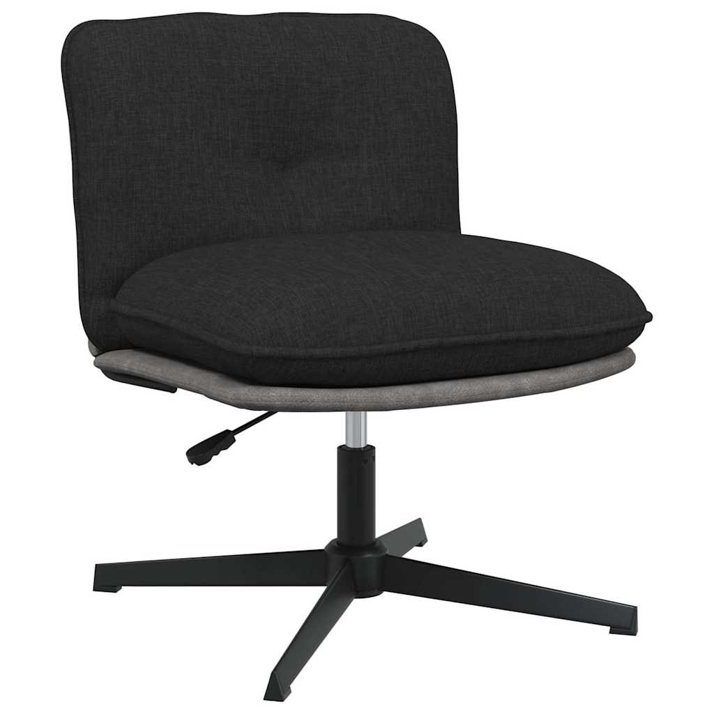 Chaise pivotante de bureau Noir Tissu