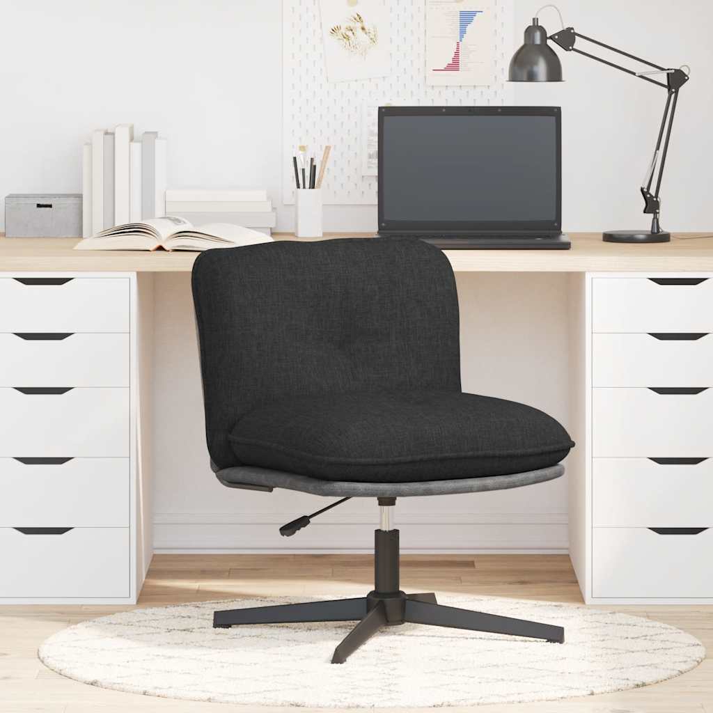 Chaise pivotante de bureau Noir Tissu