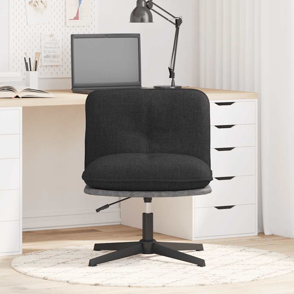 Chaise pivotante de bureau Noir Tissu