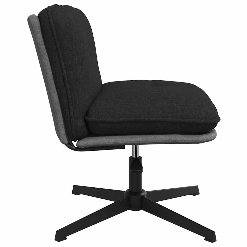 Chaise pivotante de bureau Noir Tissu