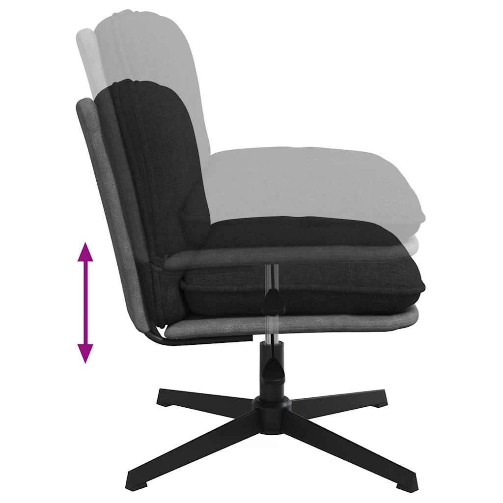 Chaise pivotante de bureau Noir Tissu