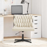 Chaise pivotante de bureau crème bouclé comme de la laine tissu