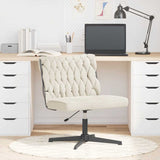 Chaise pivotante de bureau crème bouclé comme de la laine tissu