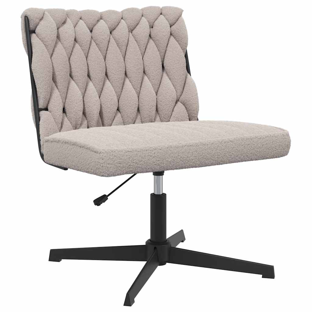 Chaise pivotante de bureau gris clair bouclé comme laine tissu