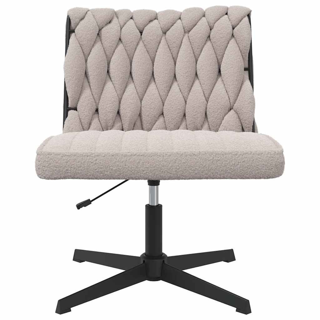 Chaise pivotante de bureau gris clair bouclé comme laine tissu