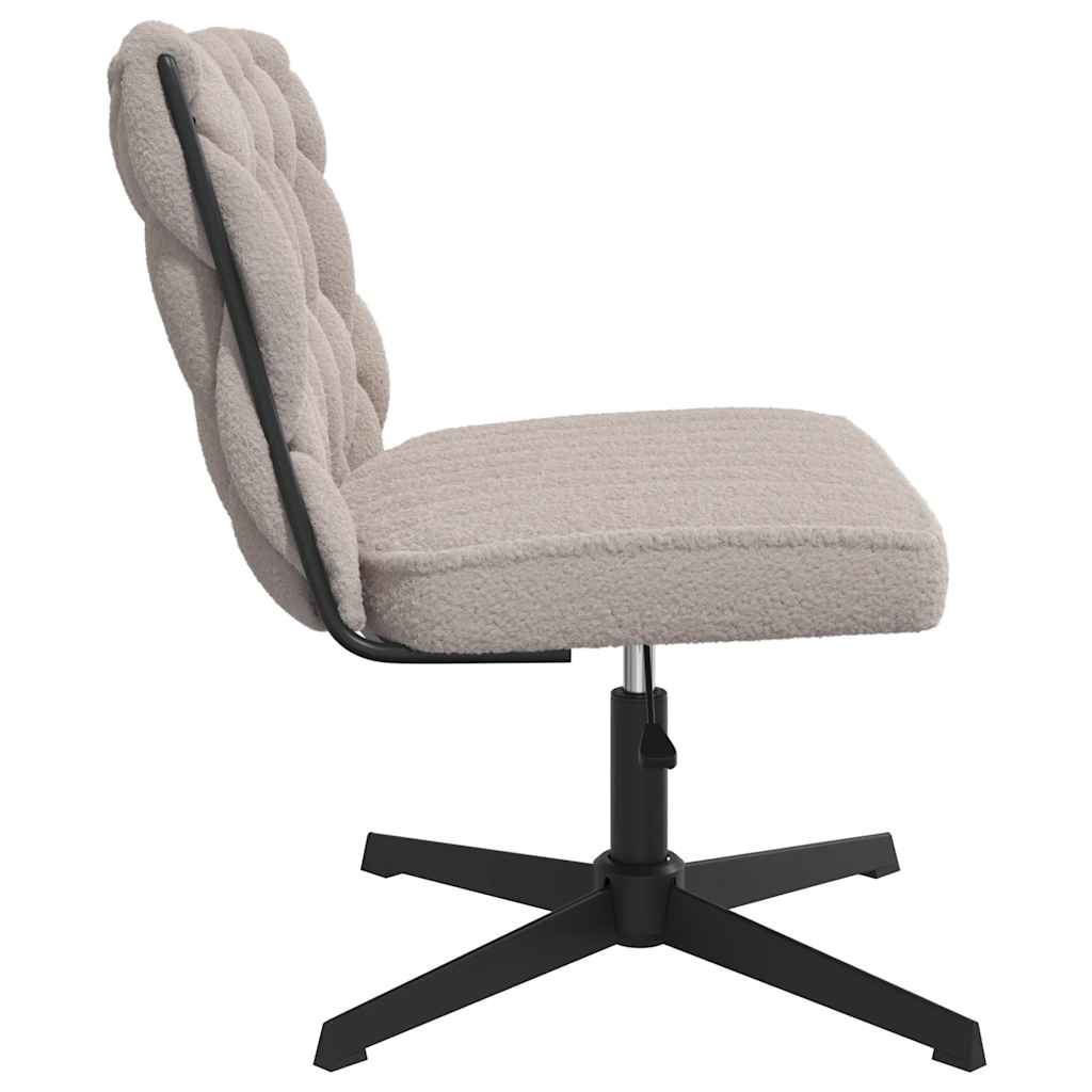 Chaise pivotante de bureau gris clair bouclé comme laine tissu