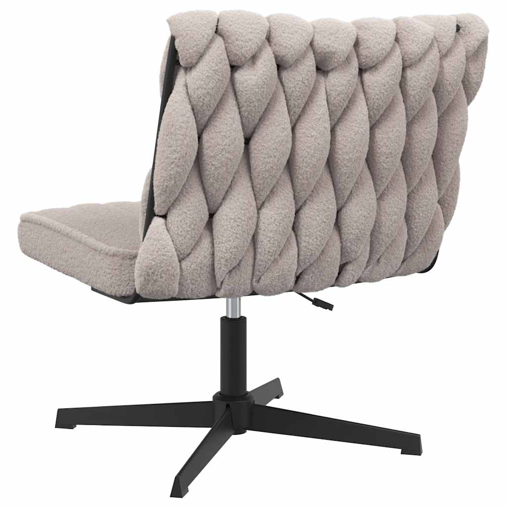 Chaise pivotante de bureau gris clair bouclé comme laine tissu