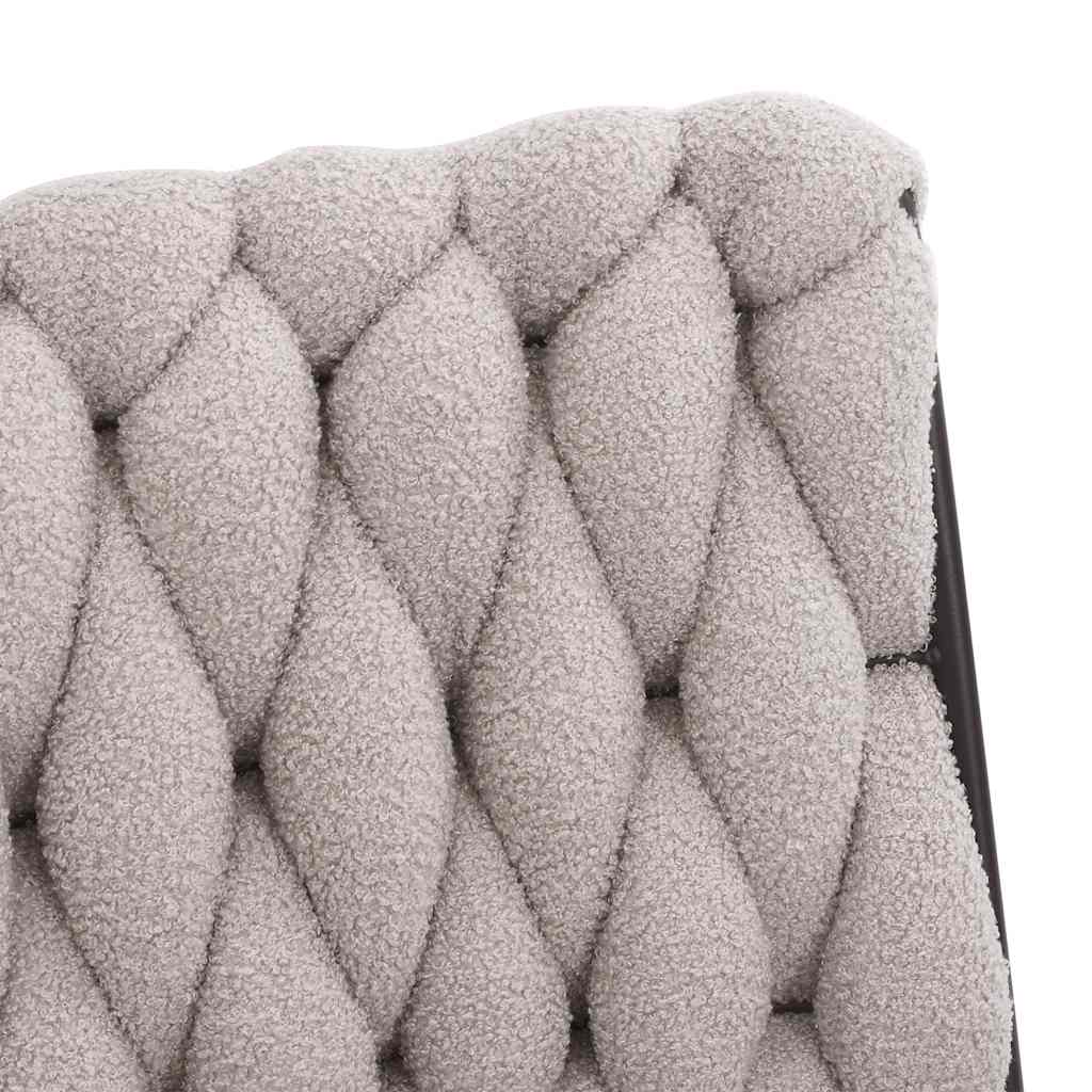 Chaise pivotante de bureau gris clair bouclé comme laine tissu