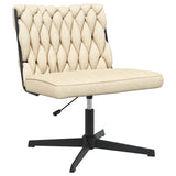 Chaise pivotante de bureau Crème Tissu