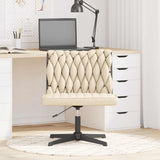 Chaise pivotante de bureau Crème Tissu