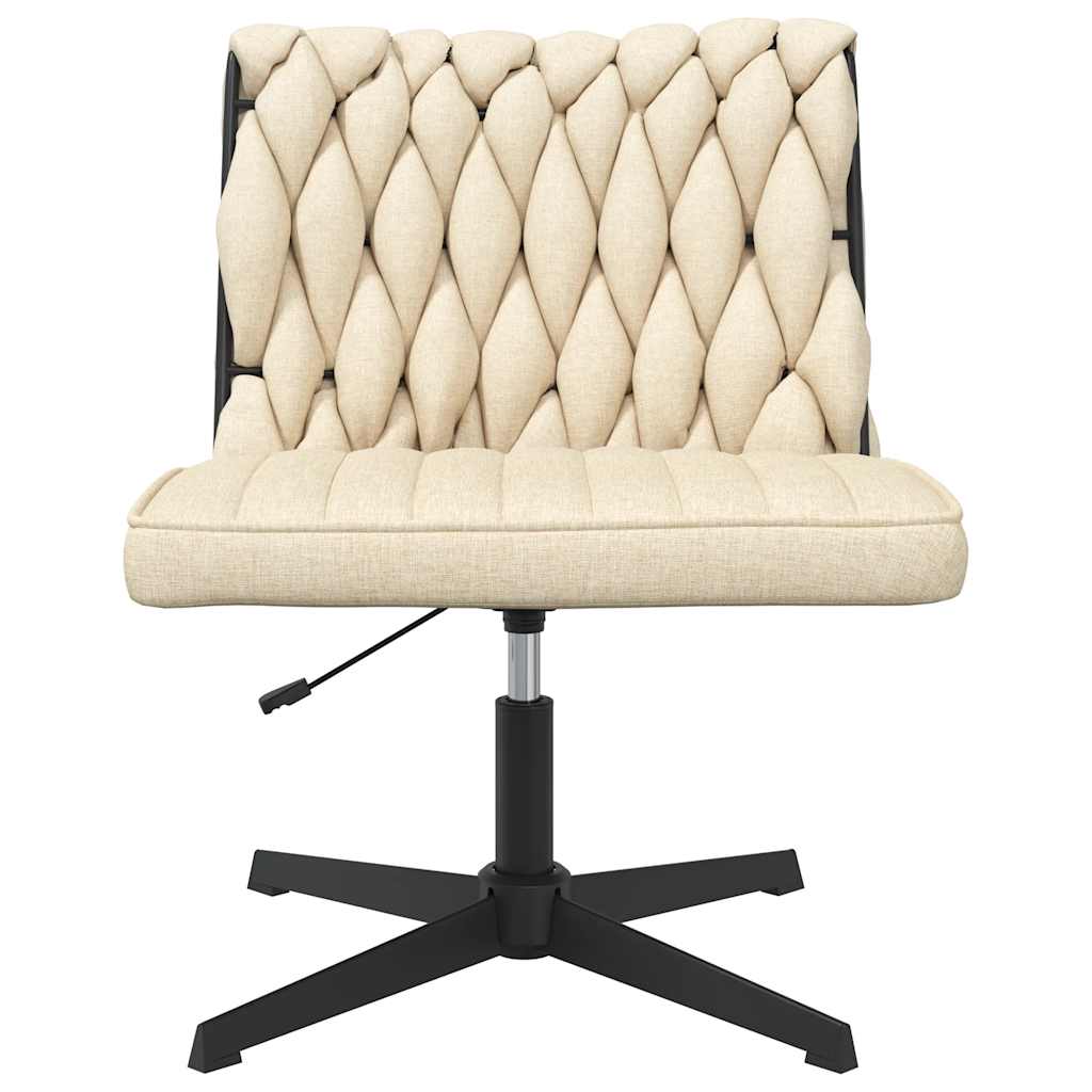 Chaise pivotante de bureau Crème Tissu