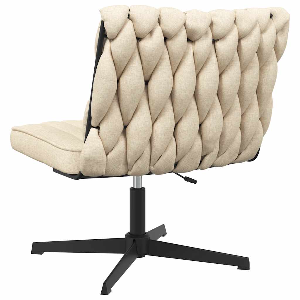 Chaise pivotante de bureau Crème Tissu