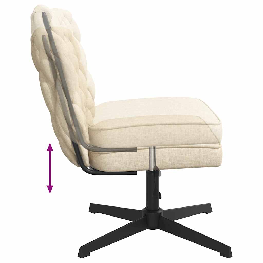 Chaise pivotante de bureau Crème Tissu