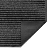 Black and grey striped doormat 115x400 cm