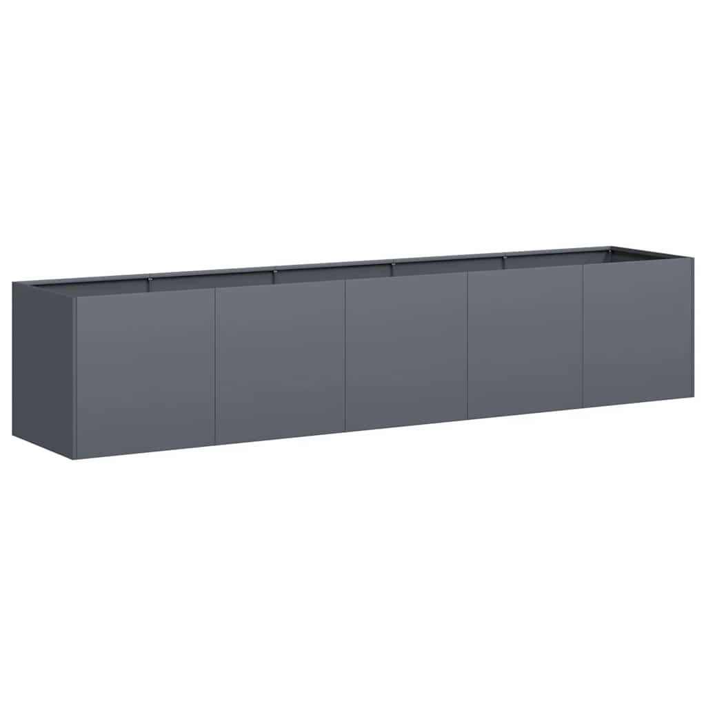 Anthracite planter 200x40x40 cm cold rolled steel