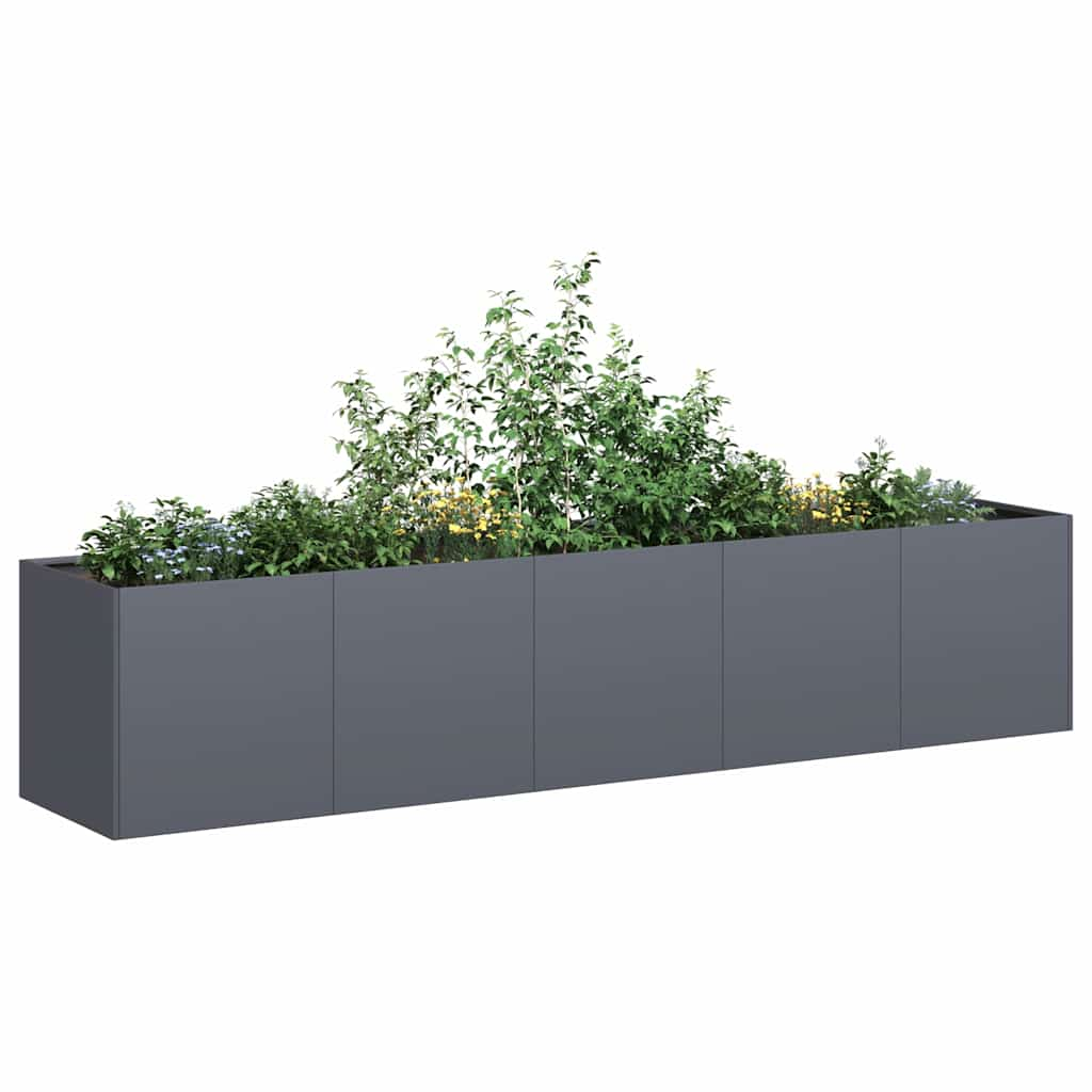 Anthracite planter 200x40x40 cm cold rolled steel