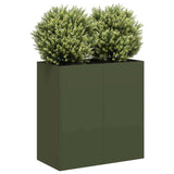 Jardinière vert olive 80x40x80 cm acier laminé à froid