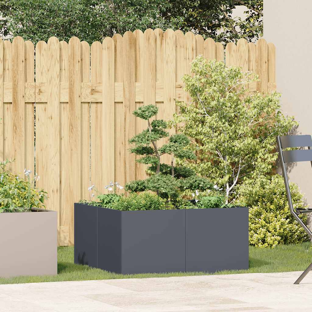 Anthracite planter 80x80x40 cm cold rolled steel