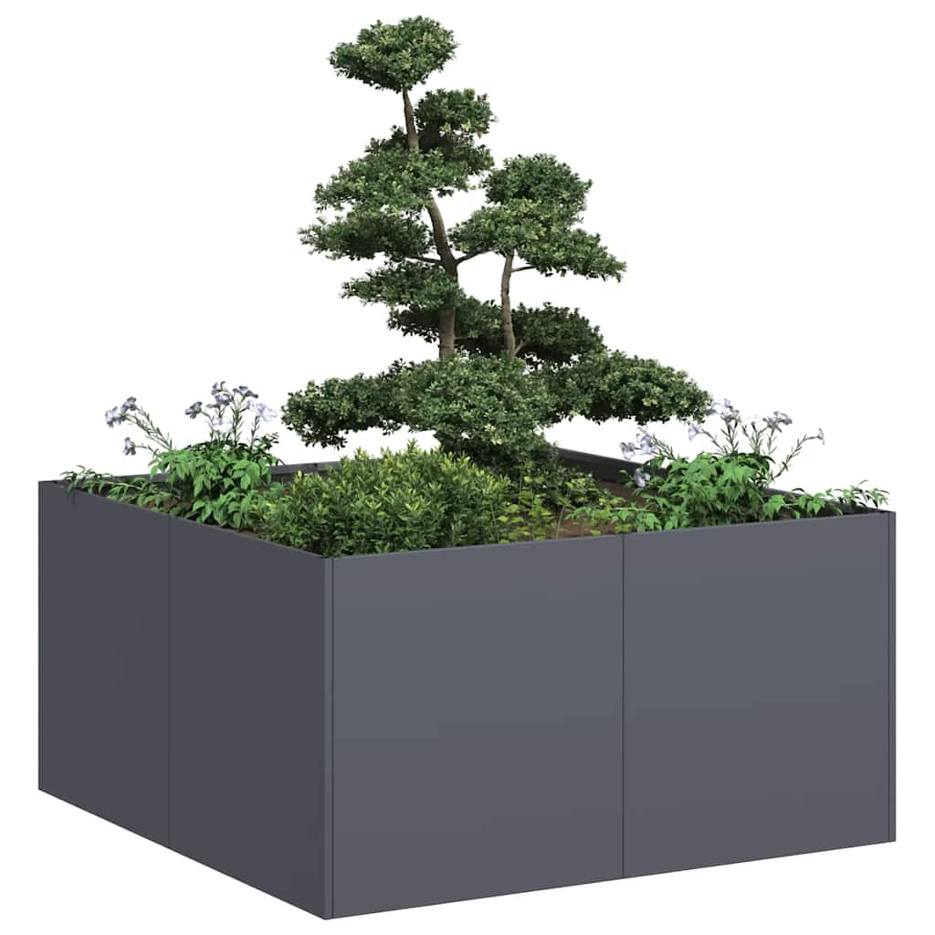 Jardinière anthracite 80x80x40 cm acier laminé à froid