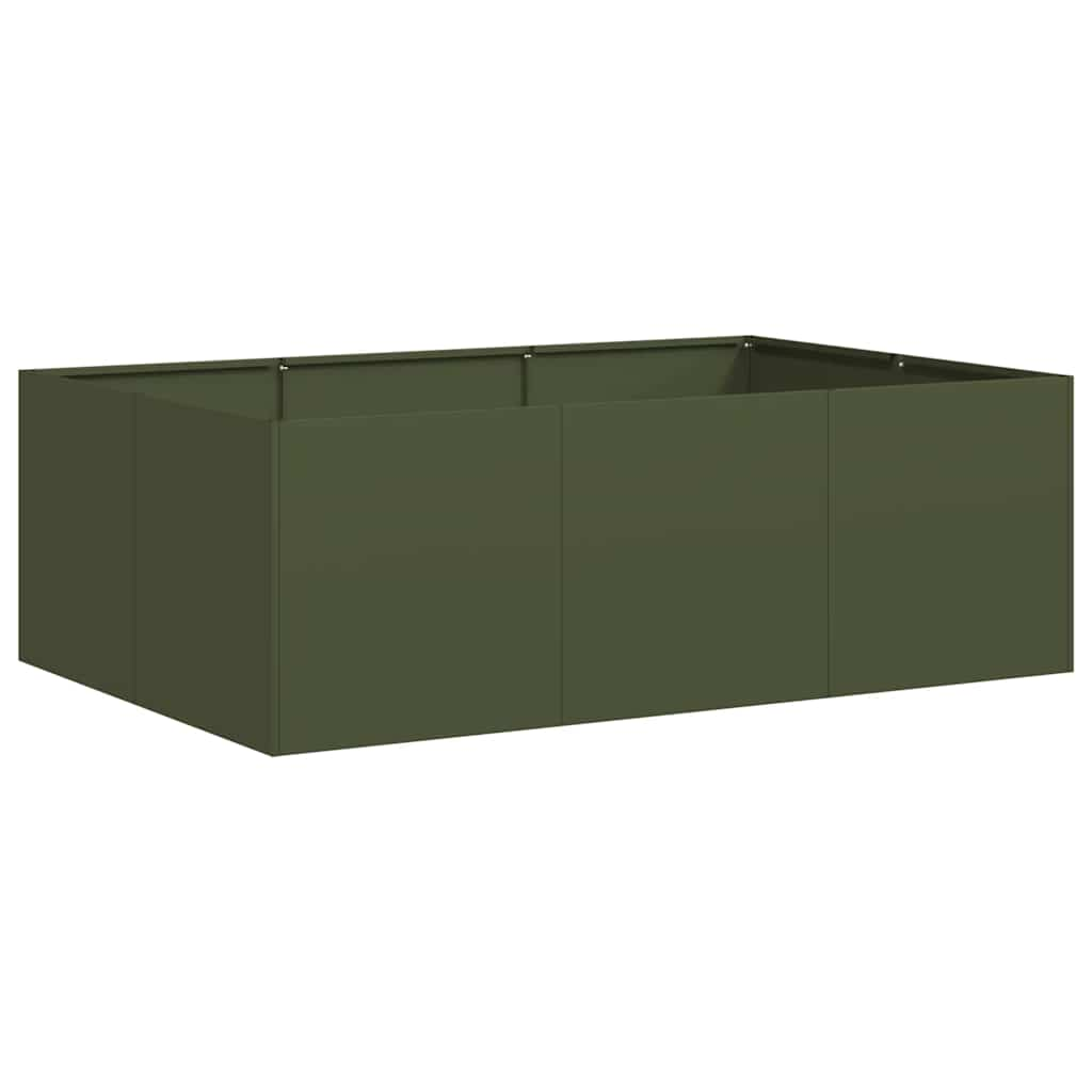 Jardinière vert olive 120x80x40 cm acier